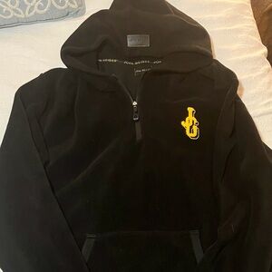 John Geiger Black and Yellow Hooded Men's Fleece
